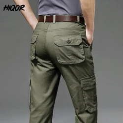 HIQOR Spring Men's Cargo Pants Cotton Work Wear Autumn New In Climbing Outdoor Casual Loose Trousers For Men Pantalones Hombre