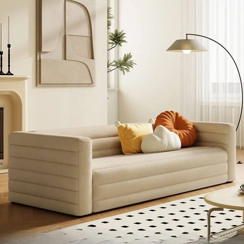 

Filler Beige Living Room Sofas Armrest Design Puffs Bedroom Compressed Sofas Lazy Luxury Nordic Couch Wohnzimmer Home Furniture