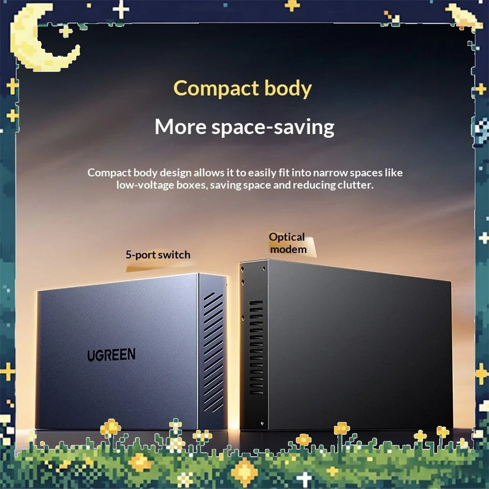 UGREEN CM753-35048 2.5G Ethernet Switch 5 Port 10G Fiber VLAN Web Managed for NAS Optical Modem