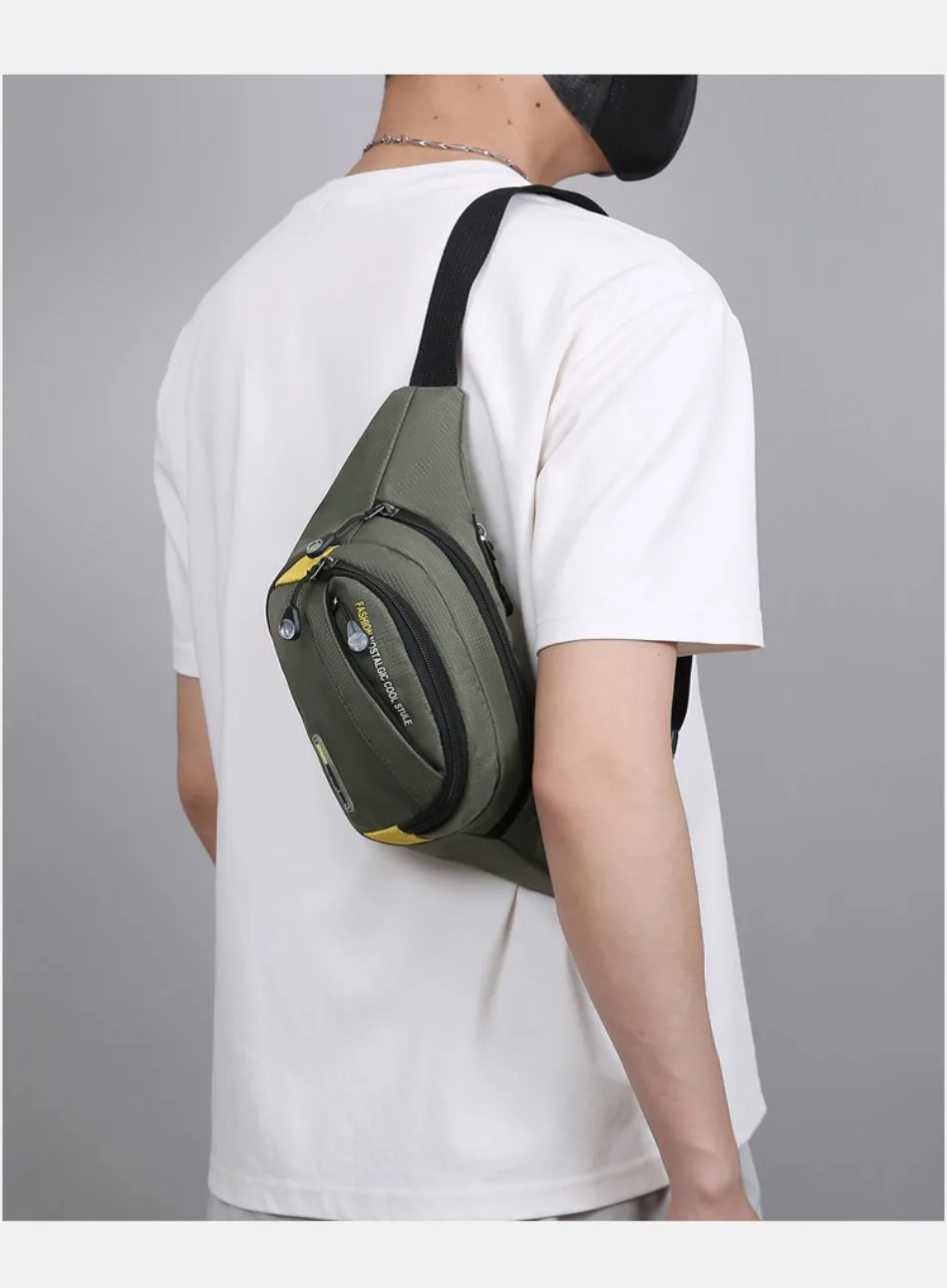 Multifunktionale Outdoor-Sport-Hüfttasche für Herren, große Kapazität, mehrschichtige Umhängetasche, verdickte modische Brusttasche – Detail 11