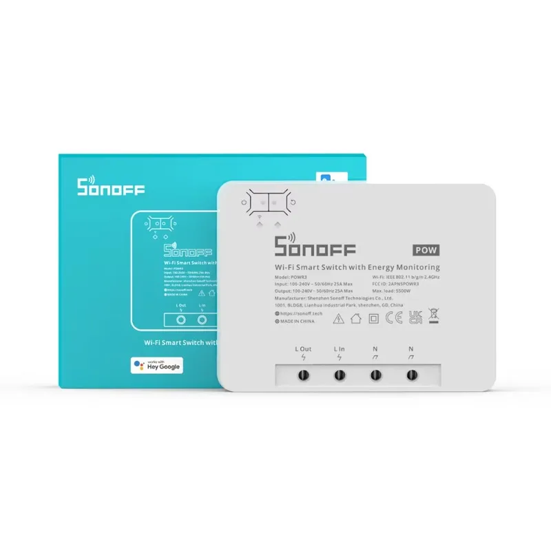 For POW R3 25A Power Metering WiFi Smart Switch Overload Protection Energy Saving Home Automation Track EWeLink Alexa Voice