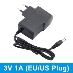 Universal 3V 1A AC DC Adapter Power Supply Adapter Charger 5.5*2.5MM US EU PLUG for LED Light CCTV Camera