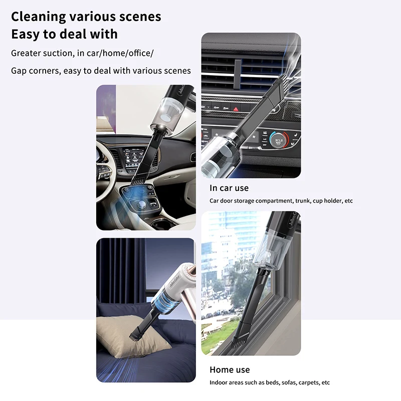 Aspirapolvere wireless Aspirazione potente Aspirazione e soffiaggio ad alta potenza Aspirapolvere portatile a doppio uso per peli di animali domestici in auto