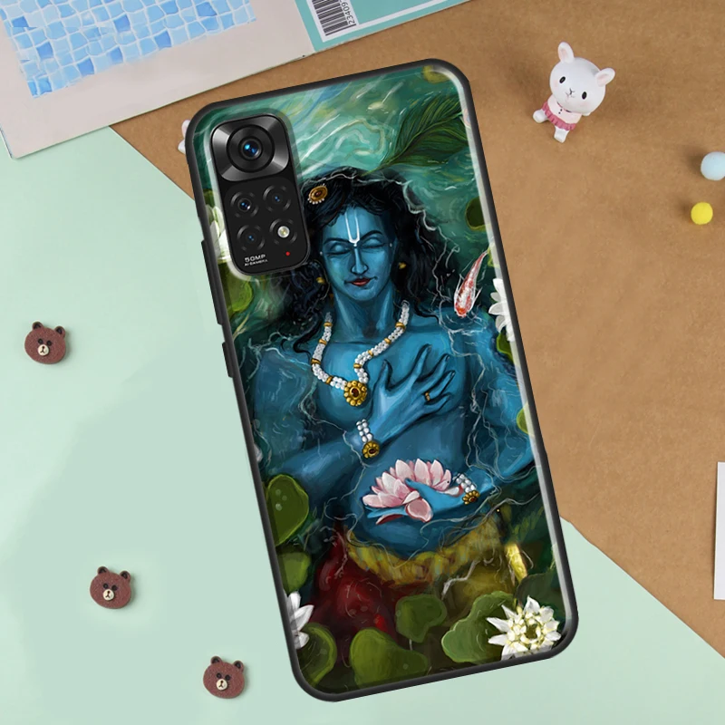 Indian God Lord Krishna Phone Case For Xiaomi Redmi Note 12 8 9 10 11 Pro 8T 9S 10S 11S 12S 10A 9C 10C 12C Cover