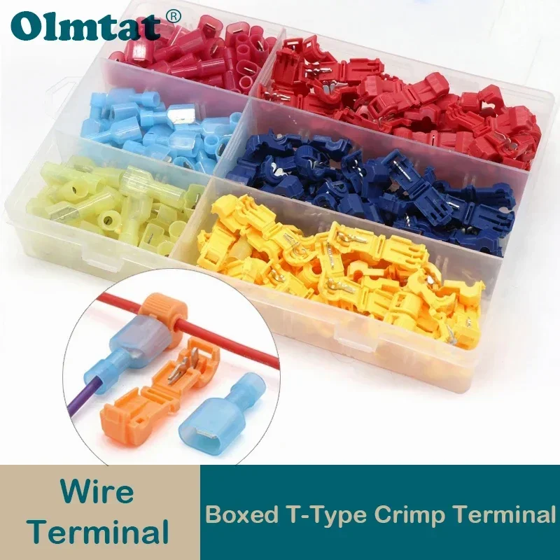 

Boxed T-type Crimp Terminal,Plug-in Wire Terminal，Wire Connection Clip Quick ,Peel-Free Insulated Electrical Connector