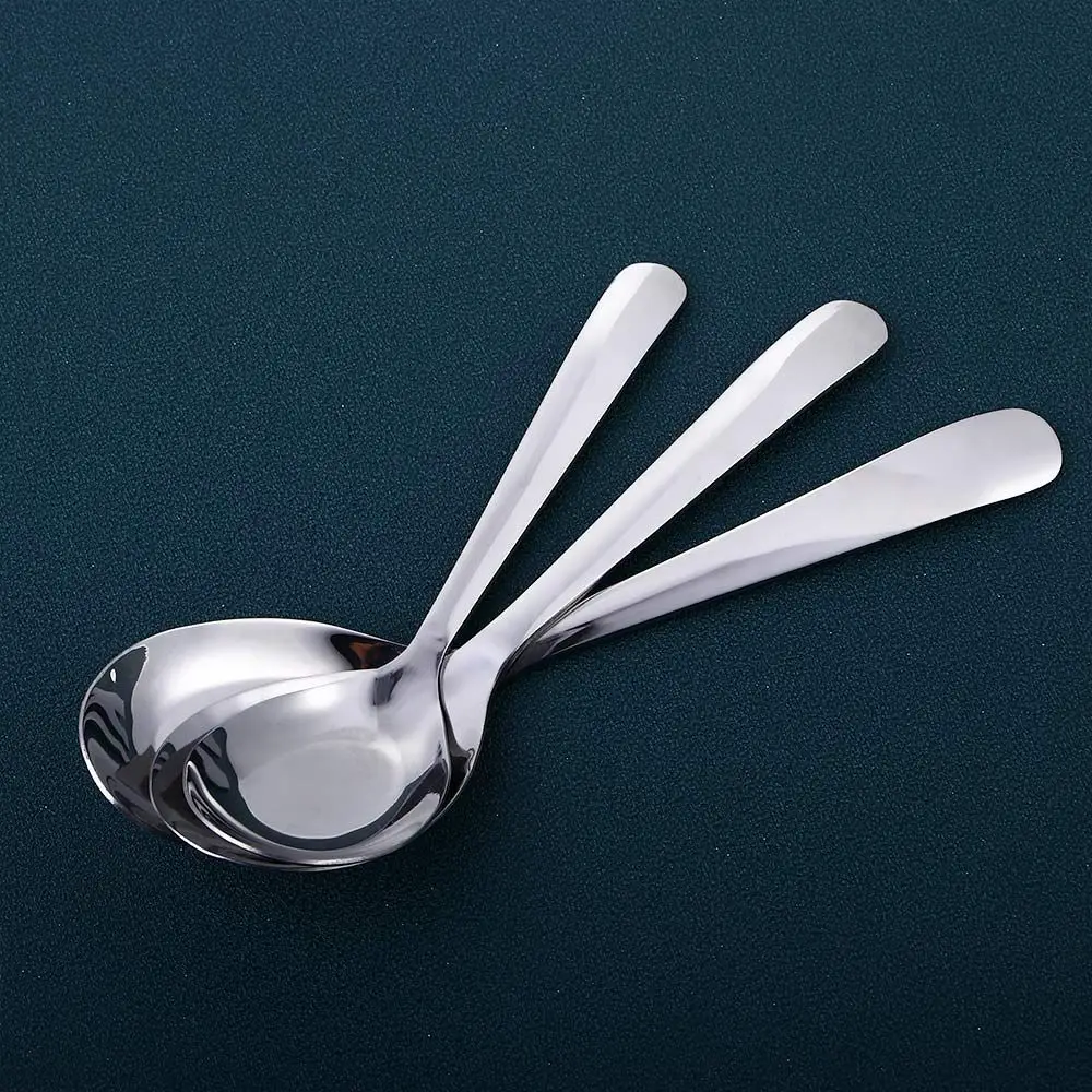 

Home Stainless Steel Kitchen Dining Tableware Dinner Scoop Flatware Soup Spoon