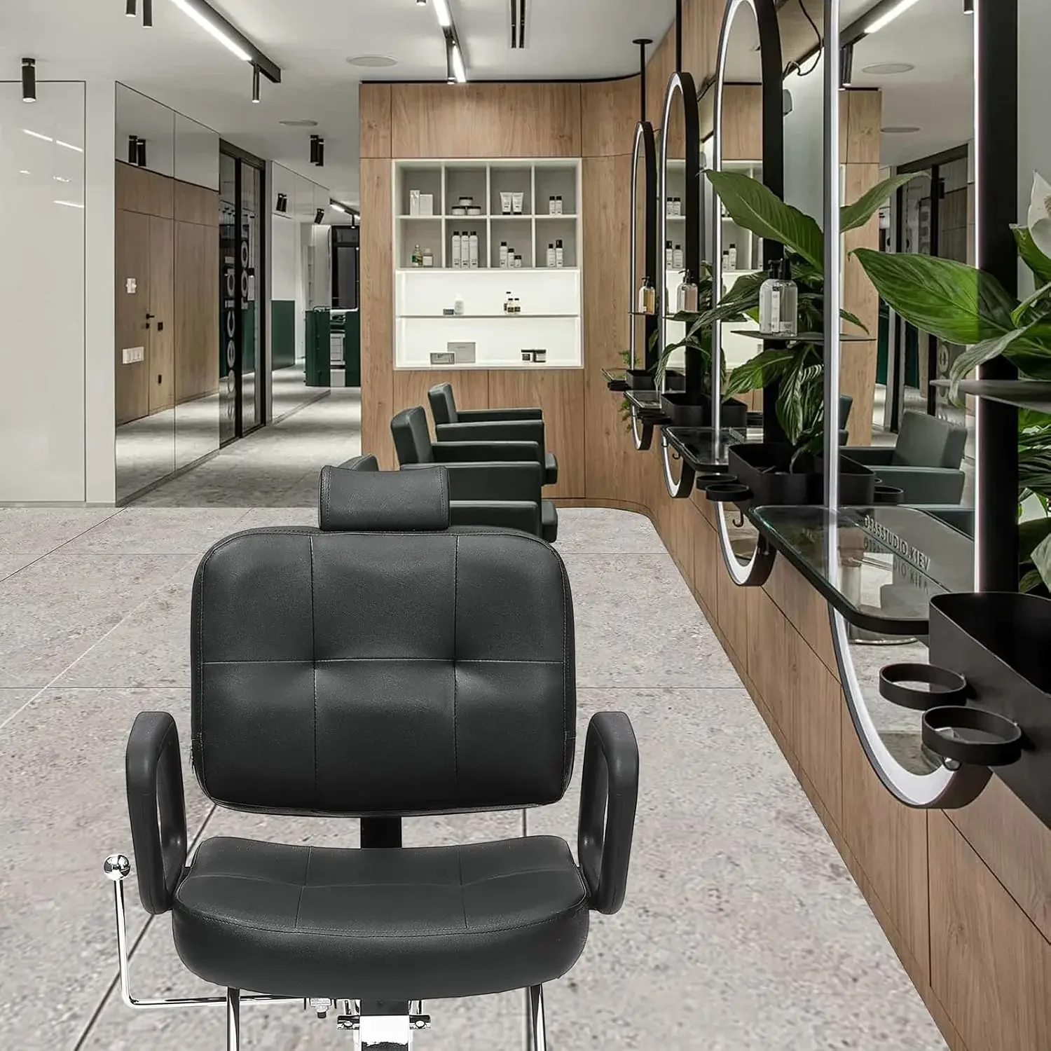 Hydraulic Recline Barber Chair, 360° Swivel 90°-125° Reclining for Hair Stylist, Max Load Weight 330 lbs, Beauty Salon