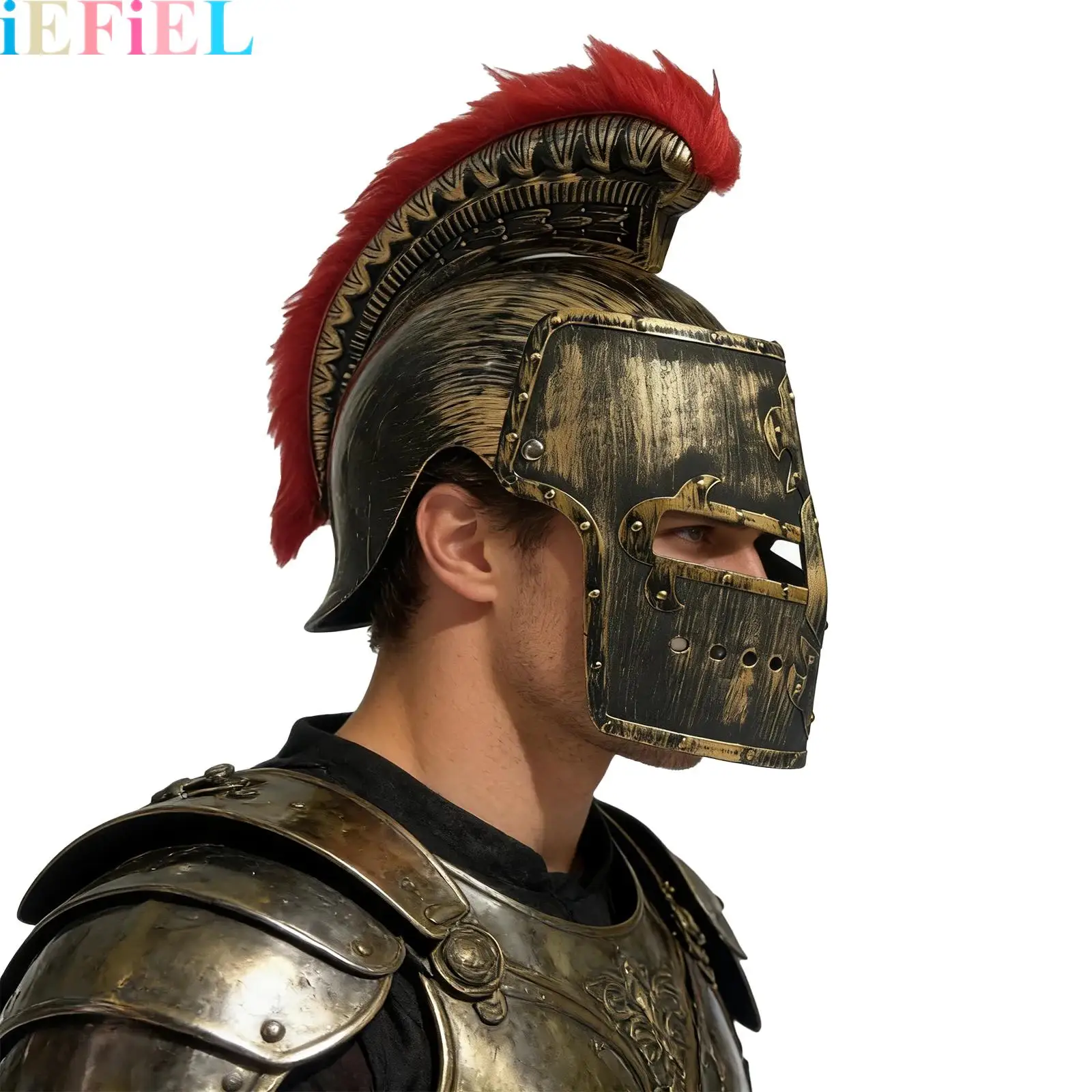 

Roman Spartan Warrior Helmet Greek Soldier Medieval Costume Headwear Warrior Helmet Role Play Prop for Cosplay
