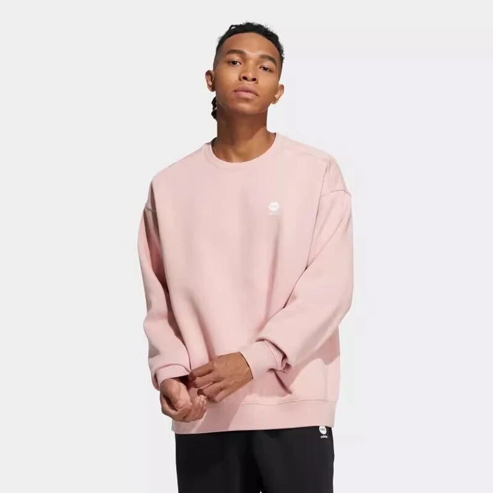 

Adidas NEO Line Stylish Light Pink Sweatshirt Distinctive Logo Design Soft And Cozy For Campus And Leisure