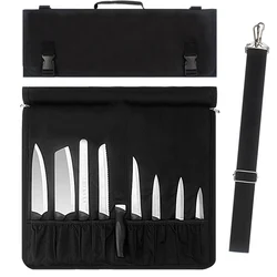 10 Slot Portable Professional Durable Chef Knife Bag Utensils Kitchen Knife Storage Pockets Organizer Oxford Picnic Carry Case