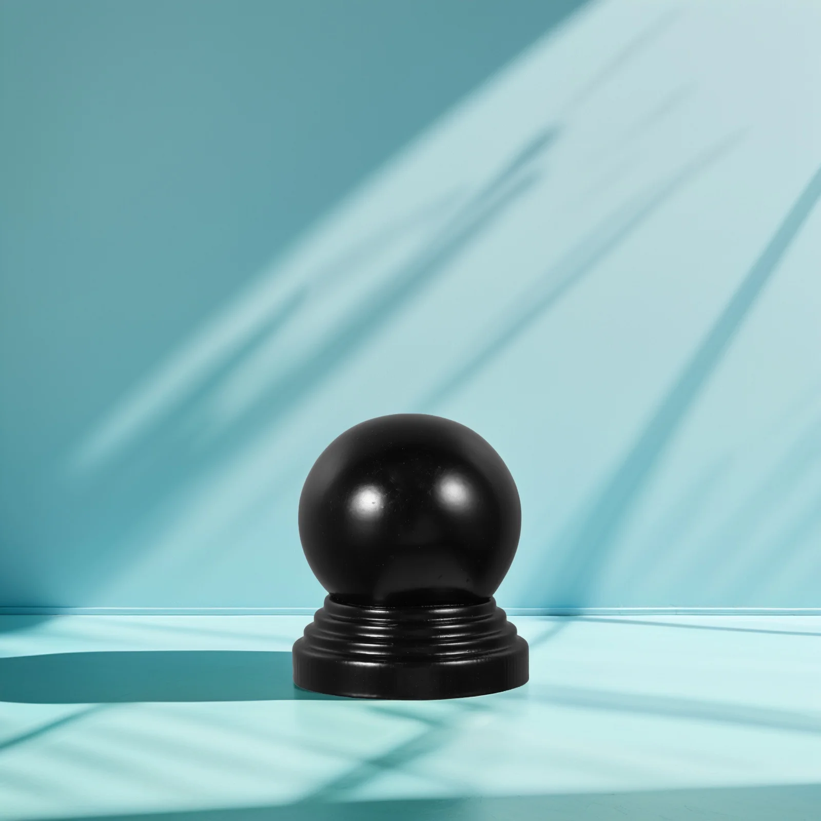 

Black Fence Post Caps Metal Ball Cover Decorative Iron Pipe Cap Stair Handrail Enhancements Durable Construction Outdoor