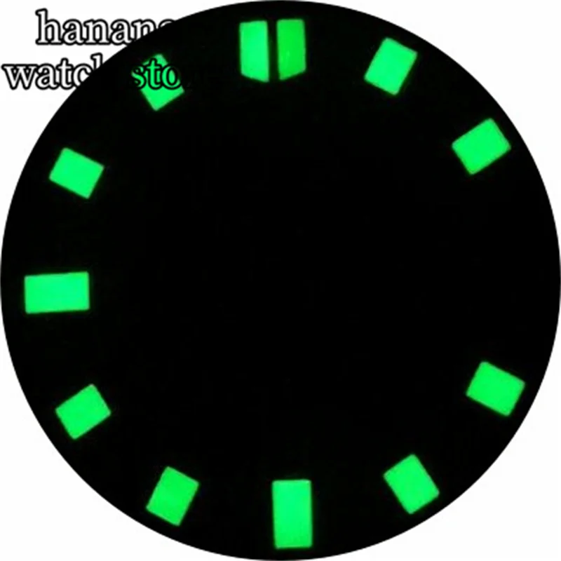 قرص ساعة BLIGER 29 ملم أزرق أخضر أسود مناسب لحركة NH35 NH36 أخضر مضيء