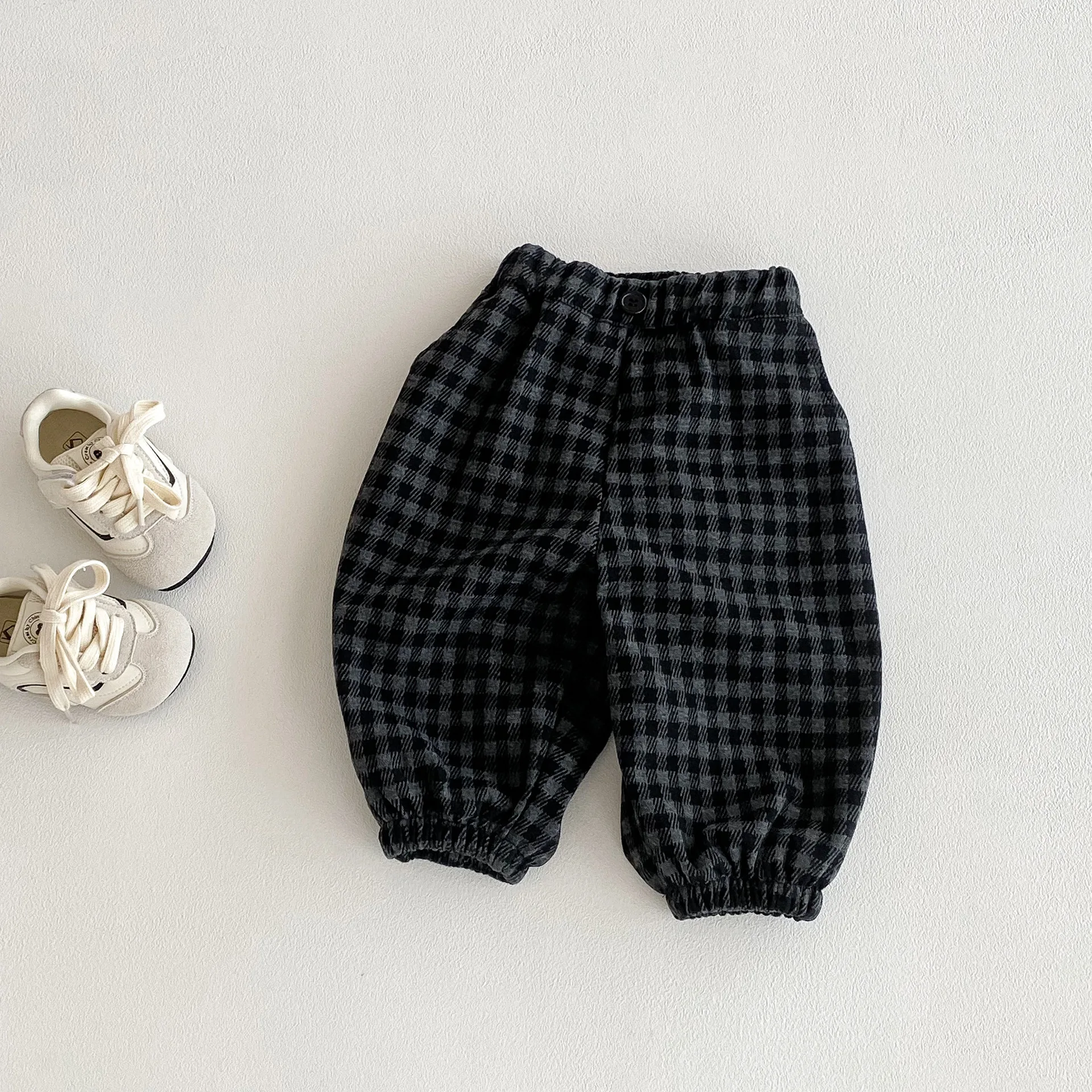 Children Pants 2025 Autumn and Winter New Boy's Plaid Pant Fashionable and Versatile Baby Girl's Casual Pants Trousers