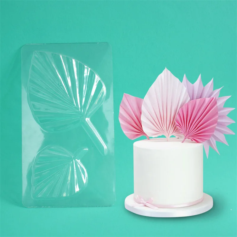 1-2pc 3D Transparent Palm Leaf Chocolate Mould DIY Fondant Printing  Royal Cream Mould Sugarcraft Cake Decorating Tools