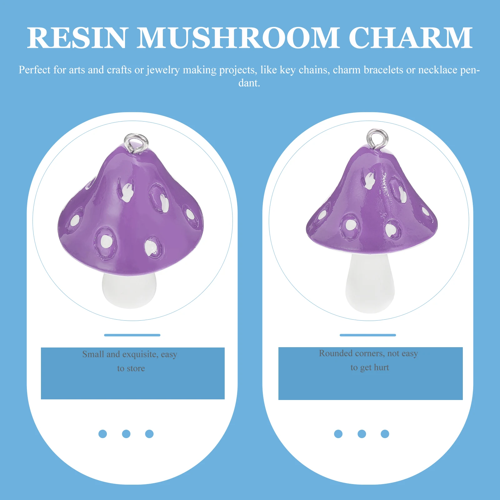 

10pcs Resin Mushroom Pendant DIY Accessories Vintage Earring Charm Bracelet Necklace Jewelry Making Crafts Projects