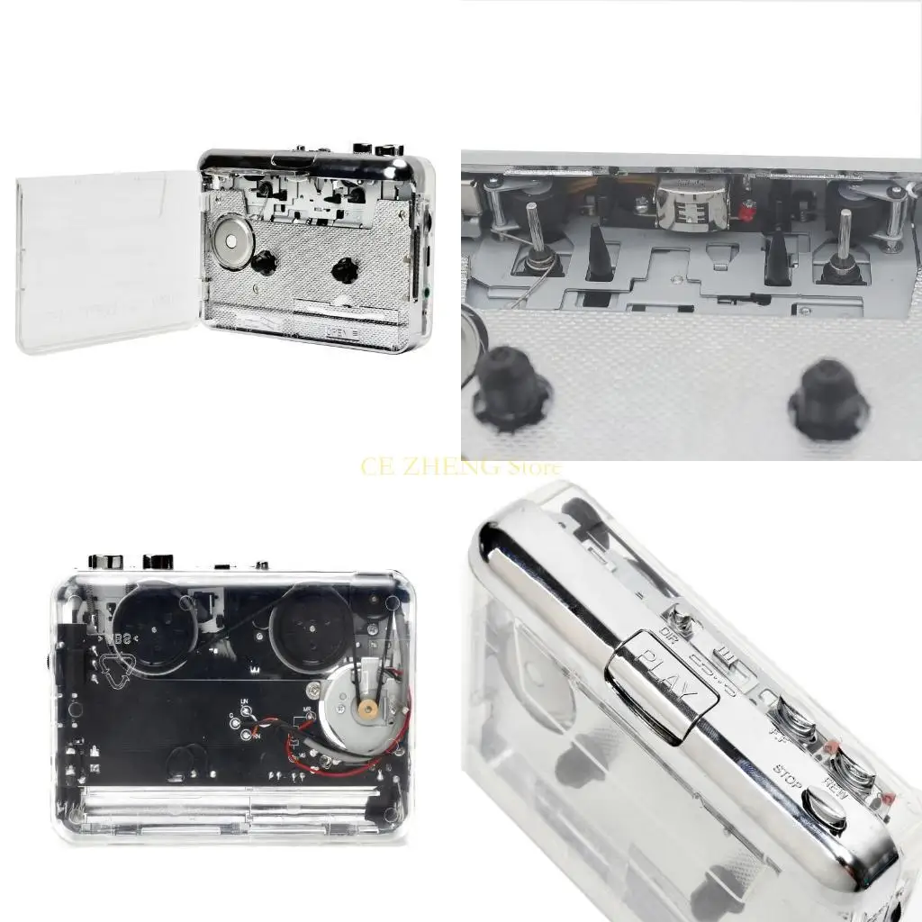 

E56B Прозрачный кассетный плеер Портативный MP3-кассетный проигрыватель MP3 Type-c