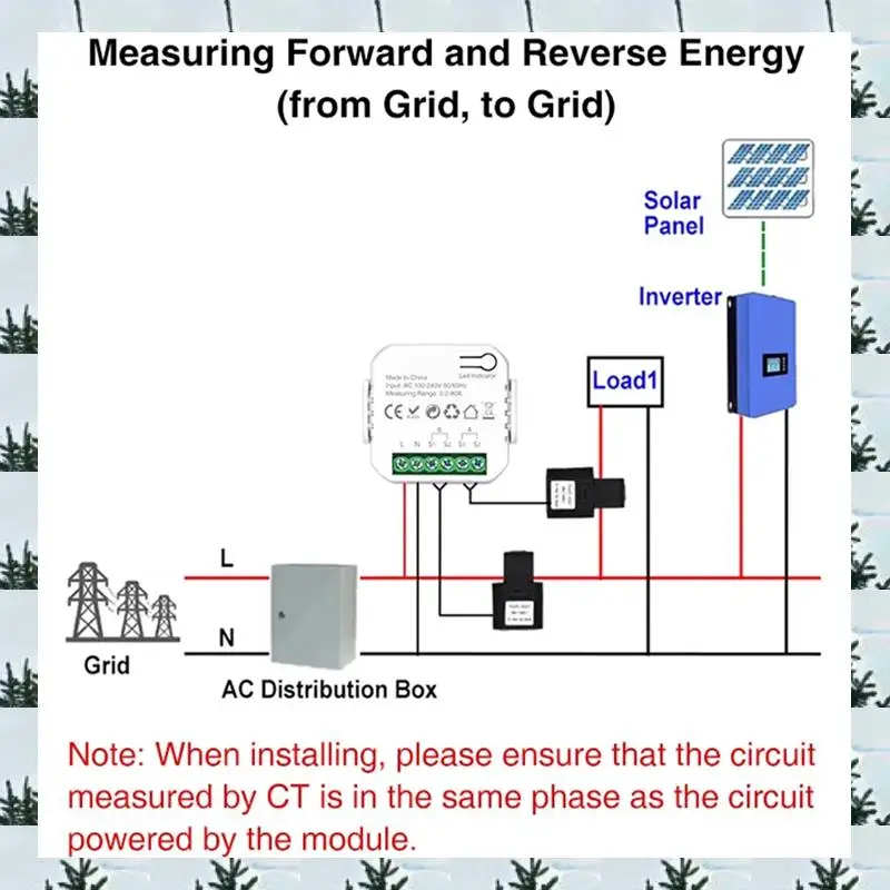

ABLG Tuya Wifi Smart Meter Smart Energy Meter 80A Current Transformer Solar PV Power Production Consumption Monitor 1CT