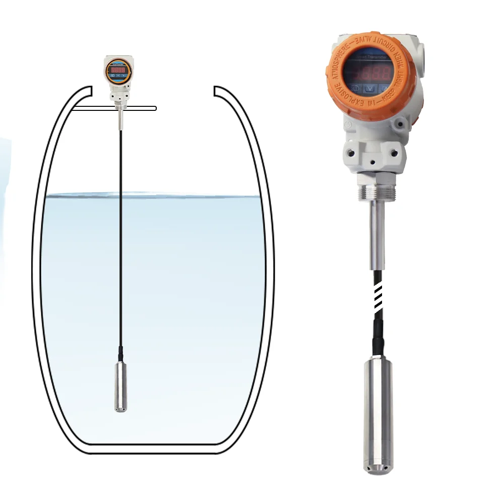 

WTsensor 0.5% High Accuracy Submersible Pressure Transmitter Transducer 0-200m Water Oil die sel Fuel Tank Level Sensor