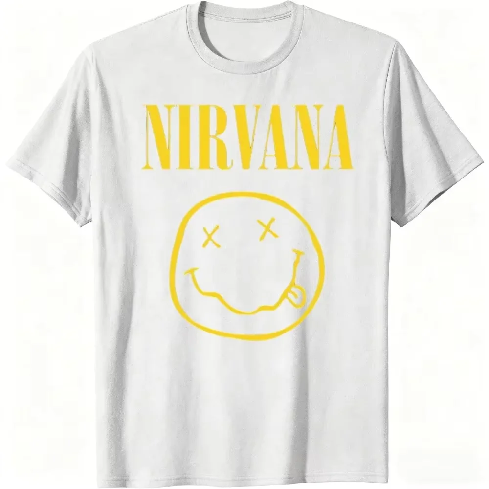 Neues Nirvana Rock Band Herren-T-Shirt im Hip-Hop-Stil, übergroßes Y2K-T-Shirt für Herren und Damen, lässige, lockere Outdoor-Street-Unisex-Kleidung – Detail 6