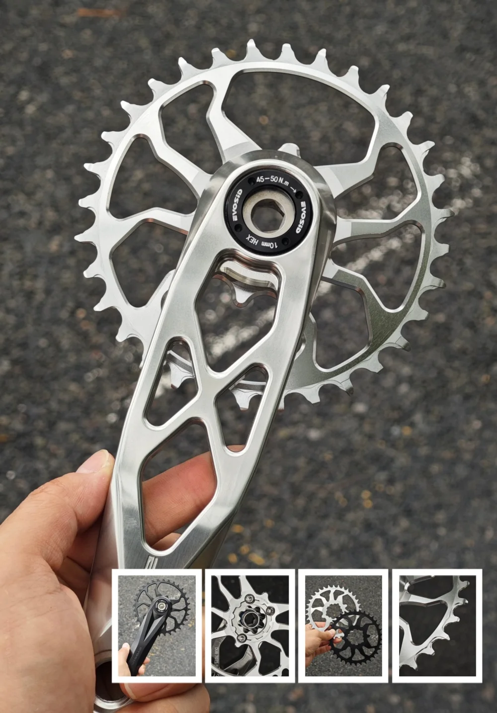 EVOSID MTB Fahrradkettenblatt 30T Narrow Wide Fahrradkurbelgarnitur 3-Loch Direktmontage Kettenrad 8-12S MTB Fahrradkranz 32T-38T DH XC – Detail 10