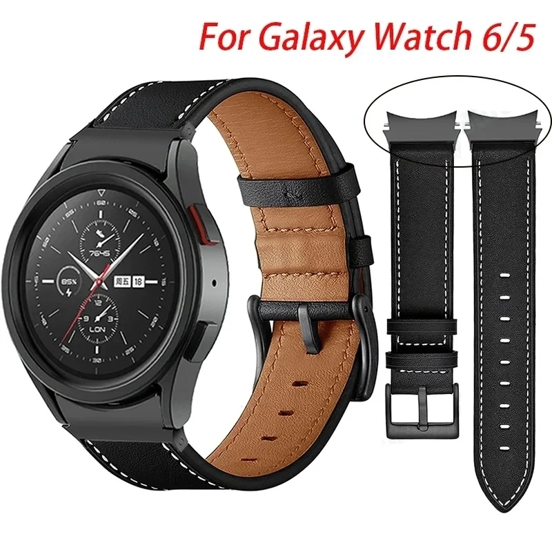 Keine Lücken Lederarmband für Samsung Galaxy Watch 6 4 Classic 47 mm 43 mm 46 mm 42 mm Band für Watch 6 5 4 40 mm 44 mm 5Pro 45 mm Armband
