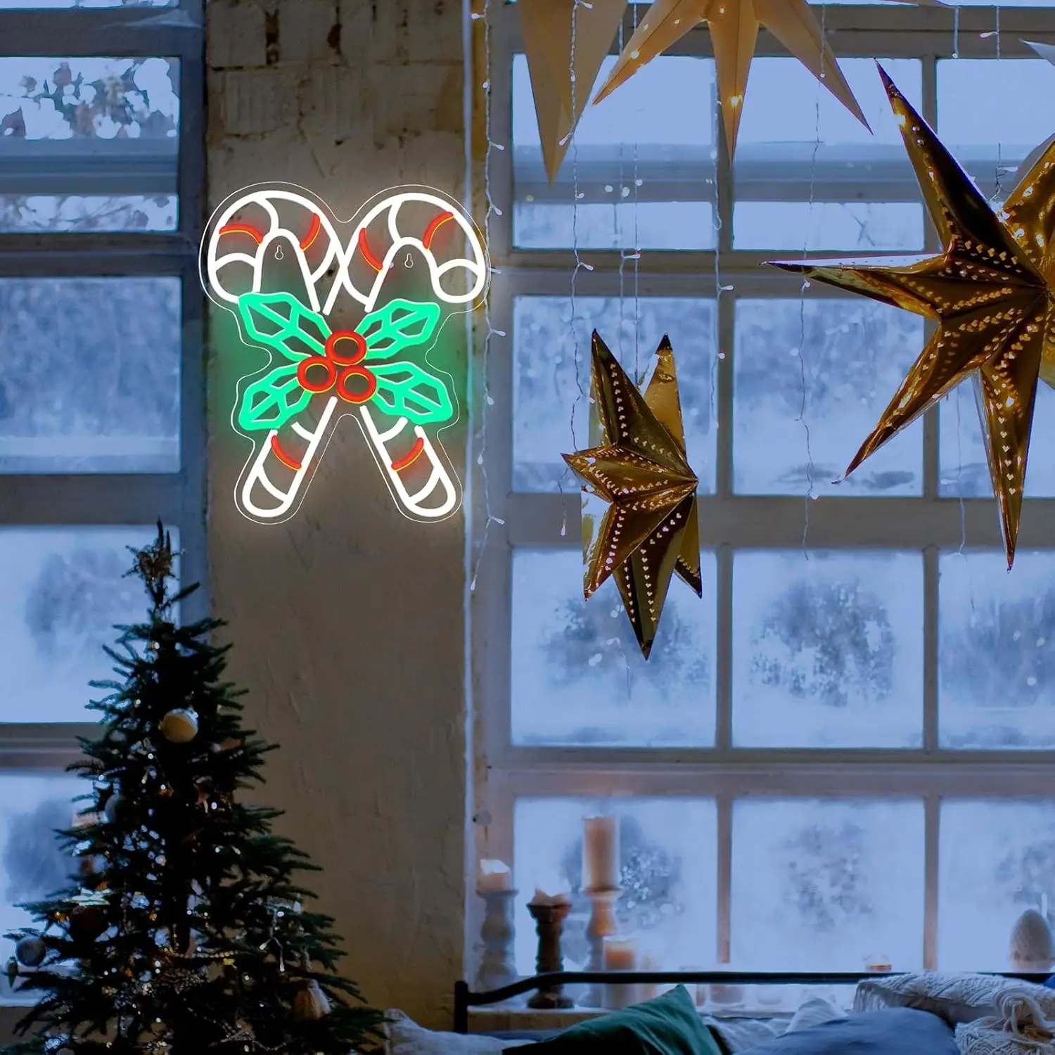 Kerst Snoep Neon Sign LED Licht Thuis Outdoor Muur Decor Light Up Kamer Decoratie voor Slaapkamer Bar Art Jongen Meisje Kid Lover Gift