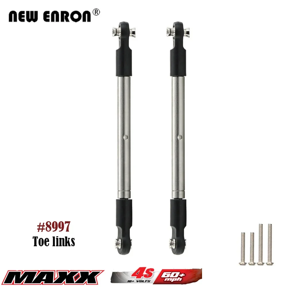 2Pcs 119mm Front Toe Links Linkage 8997 Stainless Steel for RC Car Parts 1/10 Traxxas WideMaxx 2.0 89086-4 NEW MAXX V2