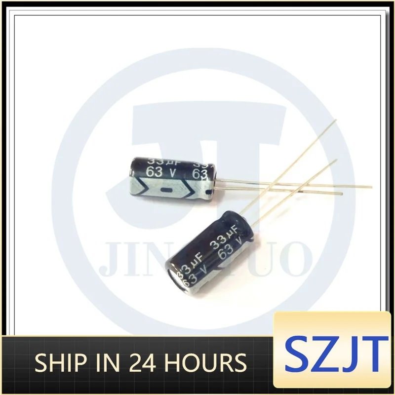 20/1000PCS 33uF63V 63V33uF 33MFD 63WV 6x11mm Radial Aluminum Electrolytic Capacitor