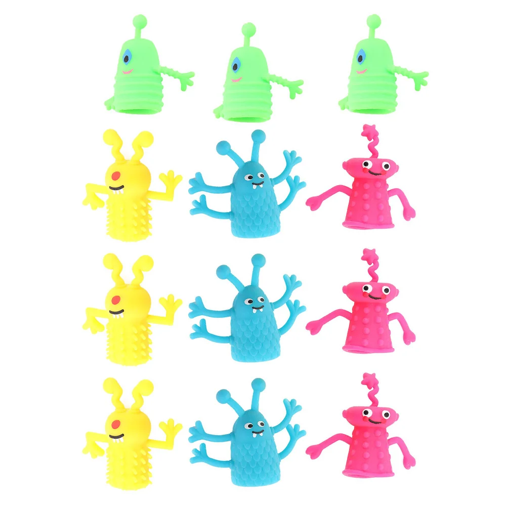 Colourful TPR Plastic Cute Mini Animal Monster Finger Dolls Children Finger Puppet Toys Parents Storytelling Props