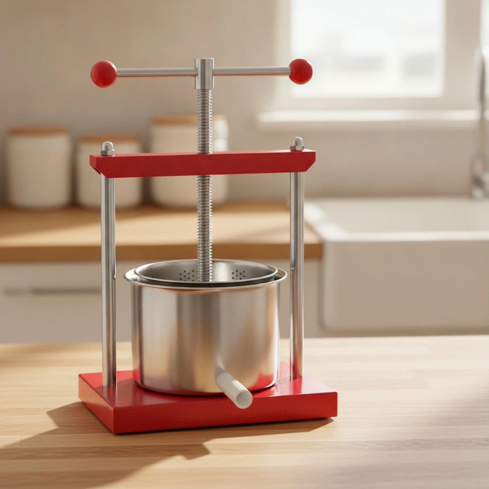 Stainless Steel Press with Filter Bag Heavy-Duty Manual Press with Filter Bag Manual Juicer Hand-Crank Fruit Press