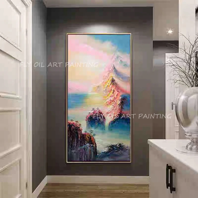 

100% Hand Painted Big Size Modern Abstract mountain large szie lanscape picture oil painting for home decoration as a gift