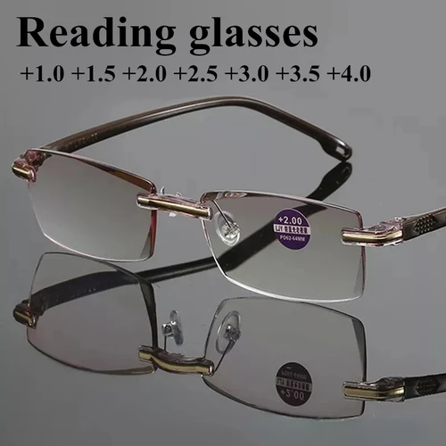 Imagen 2 del producto Gafas de lectura para hombres, lentes de aumento para presbicia, dioptrías de corte Dimond + 1,0 a + 4,0, gafas de luz azul