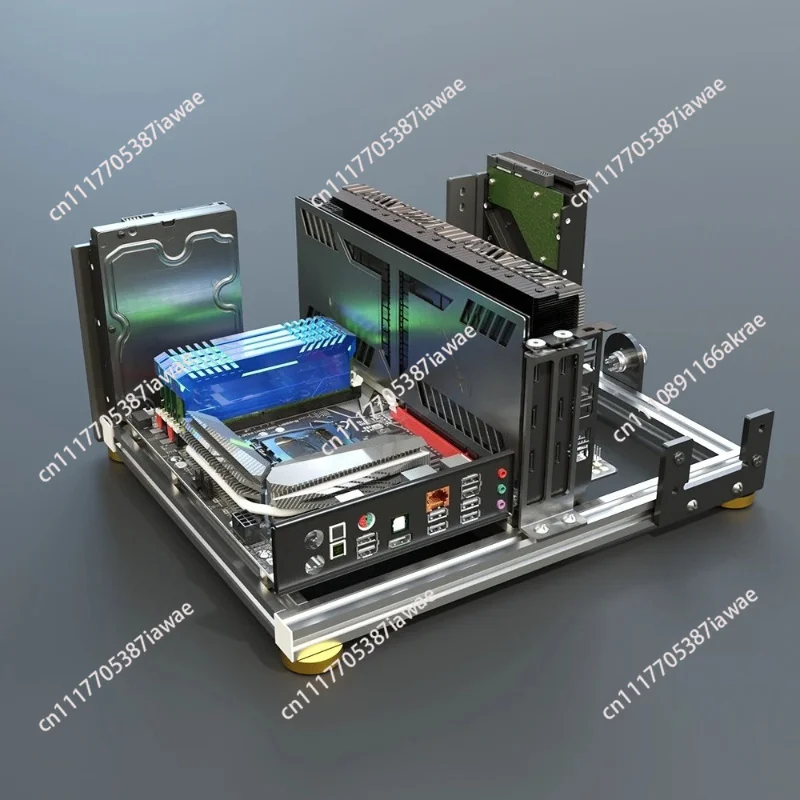 Open chassis Water-cooled large plate Aluminum alloy Cooling chassis Personalized desktop air-cooled all-aluminum