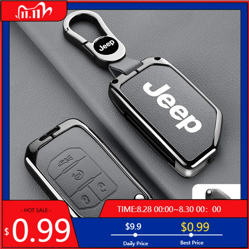 

Cup Holders Metal Leather Car Key Case Cover Shell Keychain for Jeep Wrangler Gladiator JL JLU Rubicon Sahara JLU JT 2018-2022 A