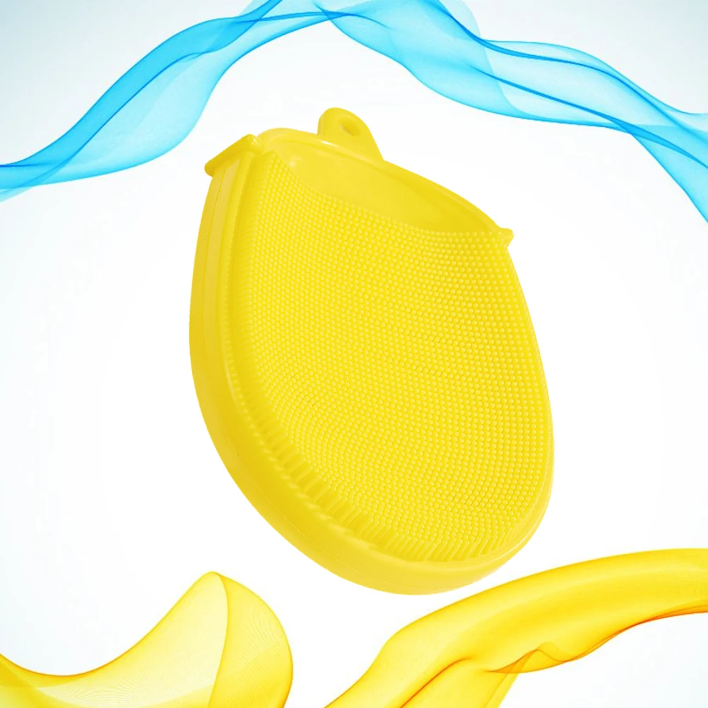 

Silicone Bathing Skin Massager Scrubber For Body Shower Cleaning Tool Yellow Stretchable Wall-Hangable Multi-Use Massage Brush
