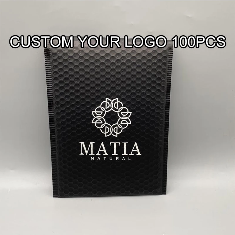 Custom LOGO Bubble Envelope bag Black Bubble PolyMailer Self Seal mailing bags Padded Envelopes For Jewelry Small Mini Mailer