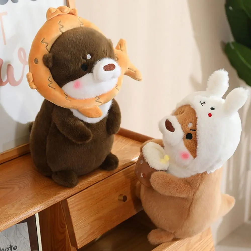 

Мягкая плюшевая игрушка-выдра с милым дизайном, 30/40 см, с трансформируемым головным убором, кавайная игрушка-выдра.