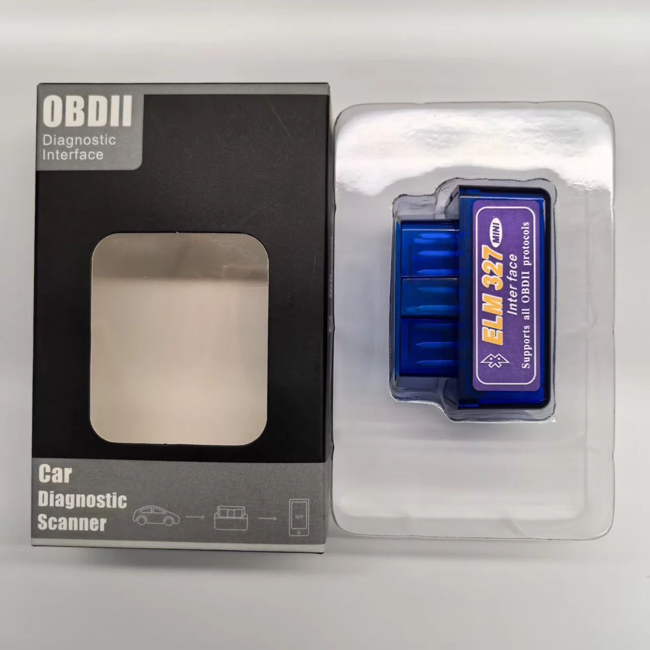 Wireless Mini ELM327 Obd2 V1.5 Scanner per auto Codice errore trasparente Doppio PCB Strumenti diagnostici per auto Ultima versione B02 Bluetooth 2.0 OBD