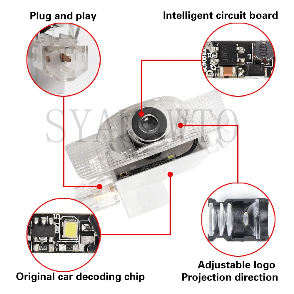 LED Car Door Projector Welcome Ghost Shadow Light Accessories For LEXUS ES RX GX LS LX IS GS RC UX Series IS F IS250 IS300 IS350