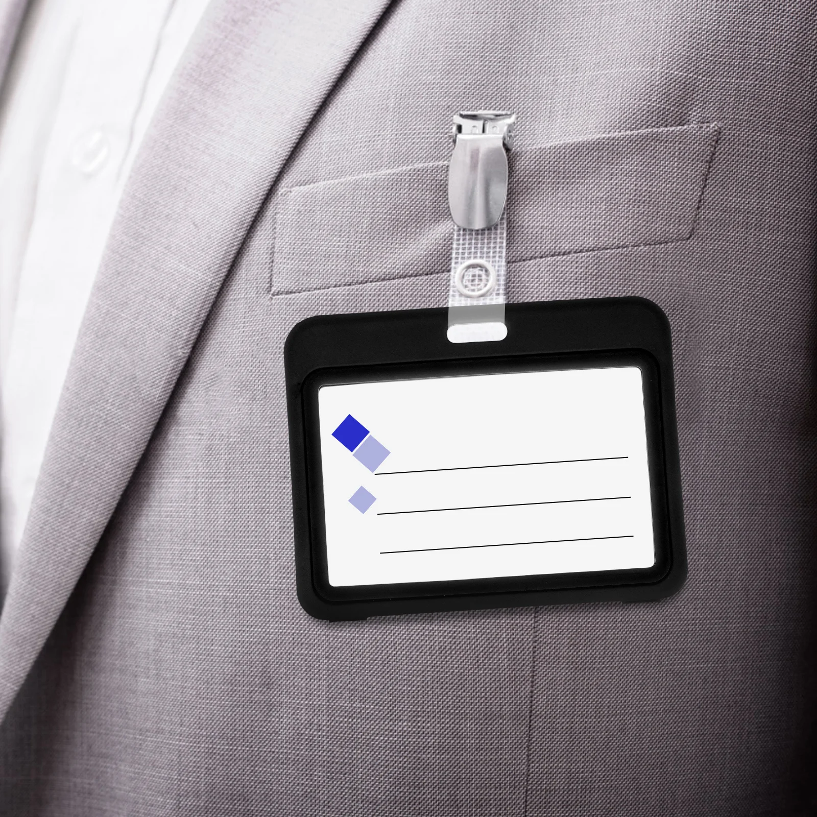 12 قطعة من البلاستيك الصلب، حامل معرف العمل، تصميم أفقي أنيق، عرض حماية النوافذ المزدوجة #4