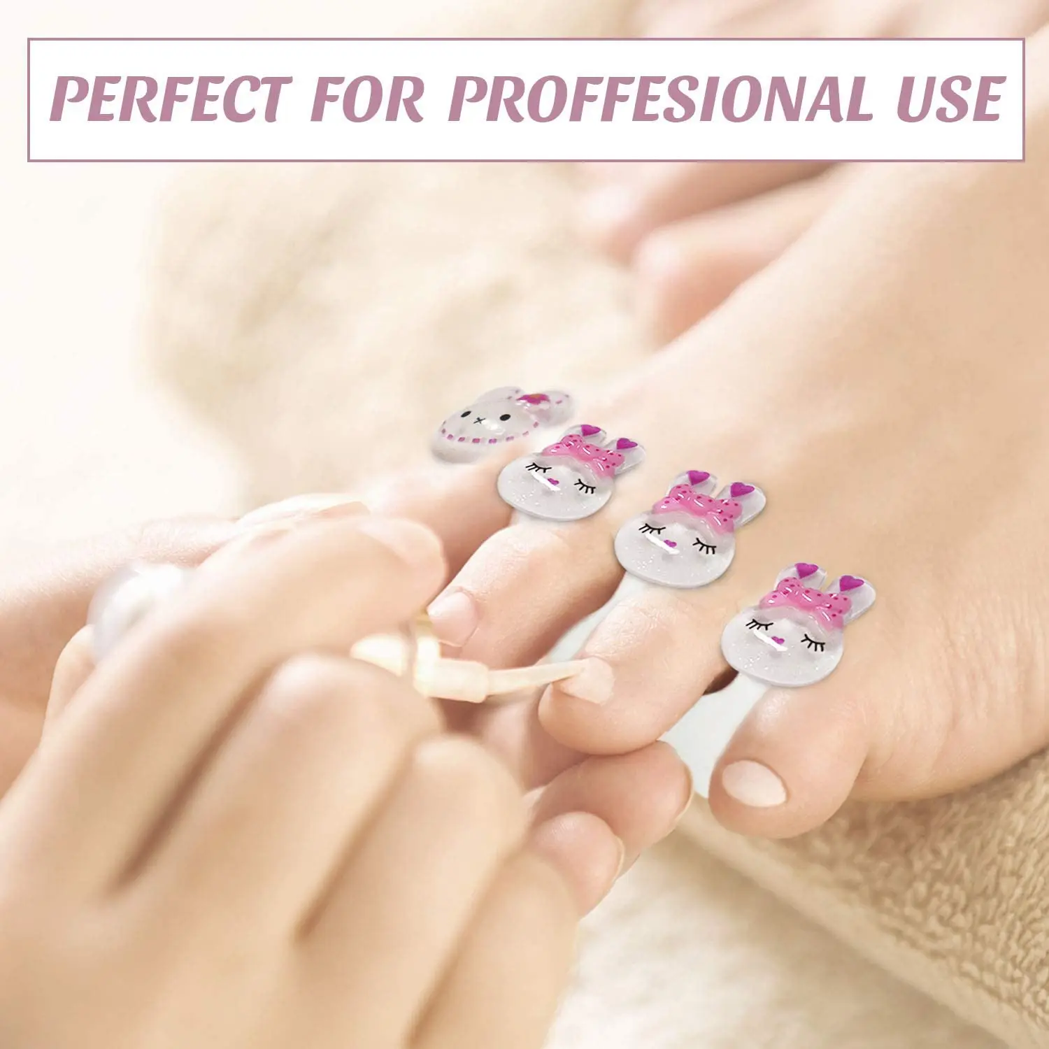 8PCS Rabbits Toe Separators Silicone Toe Dividers Toe Spacers for Pedicure Reusable Nail Art Manicure Polish Guards DIY Tools