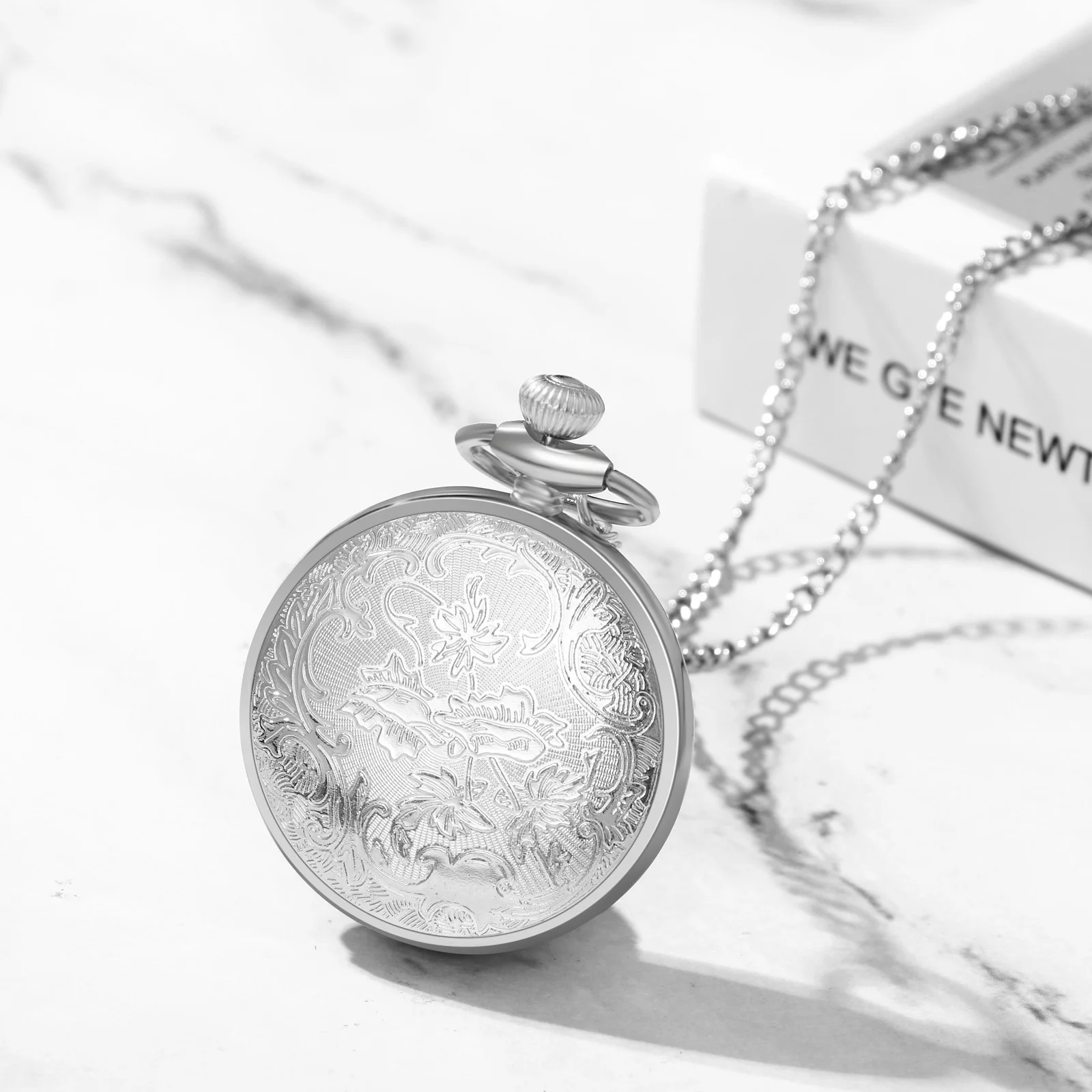 นาฬิกาควอทซ์แอนะล็อก lancardo สำหรับงานทางการแพทย์นาฬิกาพกแบบใสสร้อยคล้องคอสำหรับทุกเพศสีดำ