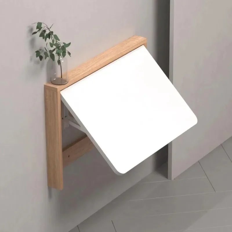 Invisible wall-mounted folding table, solid wood computer desk, small apartment, multi-functional children's