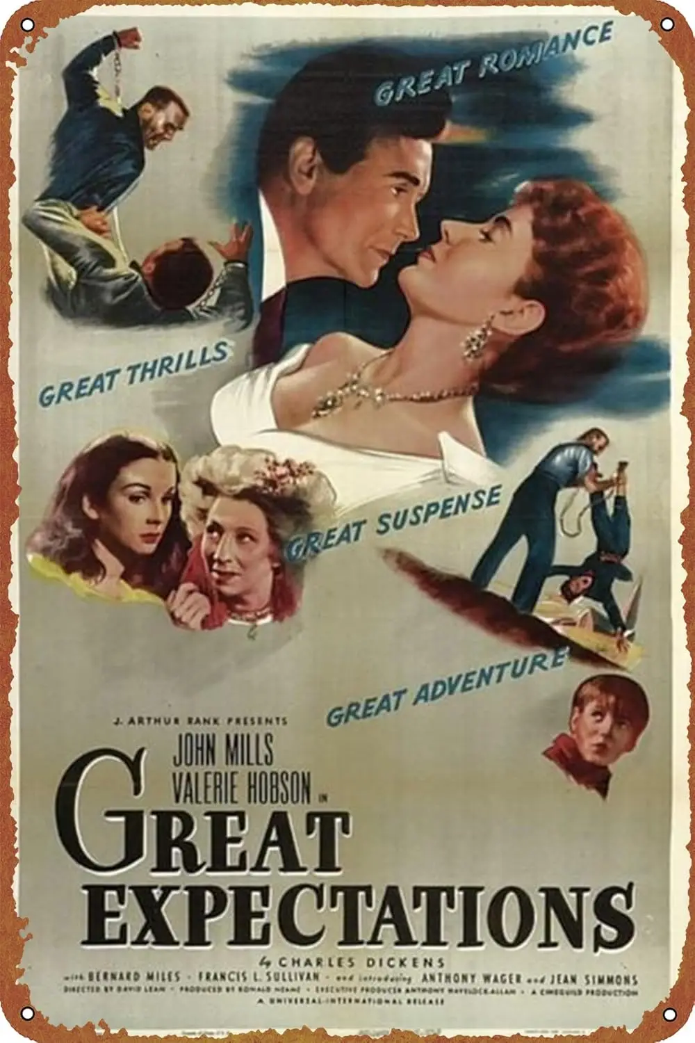 Great Expectations Movie Poster Vintage Look Tin Metal Sign Wall Decoration 8x12 Inches