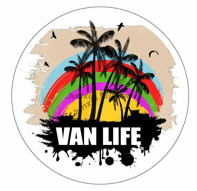 VAN LIFE.  Caravan Mobile Laptop Surfing Sticker Tour Van Window Truck Camper Guitar Car Body Refrigerator Wall