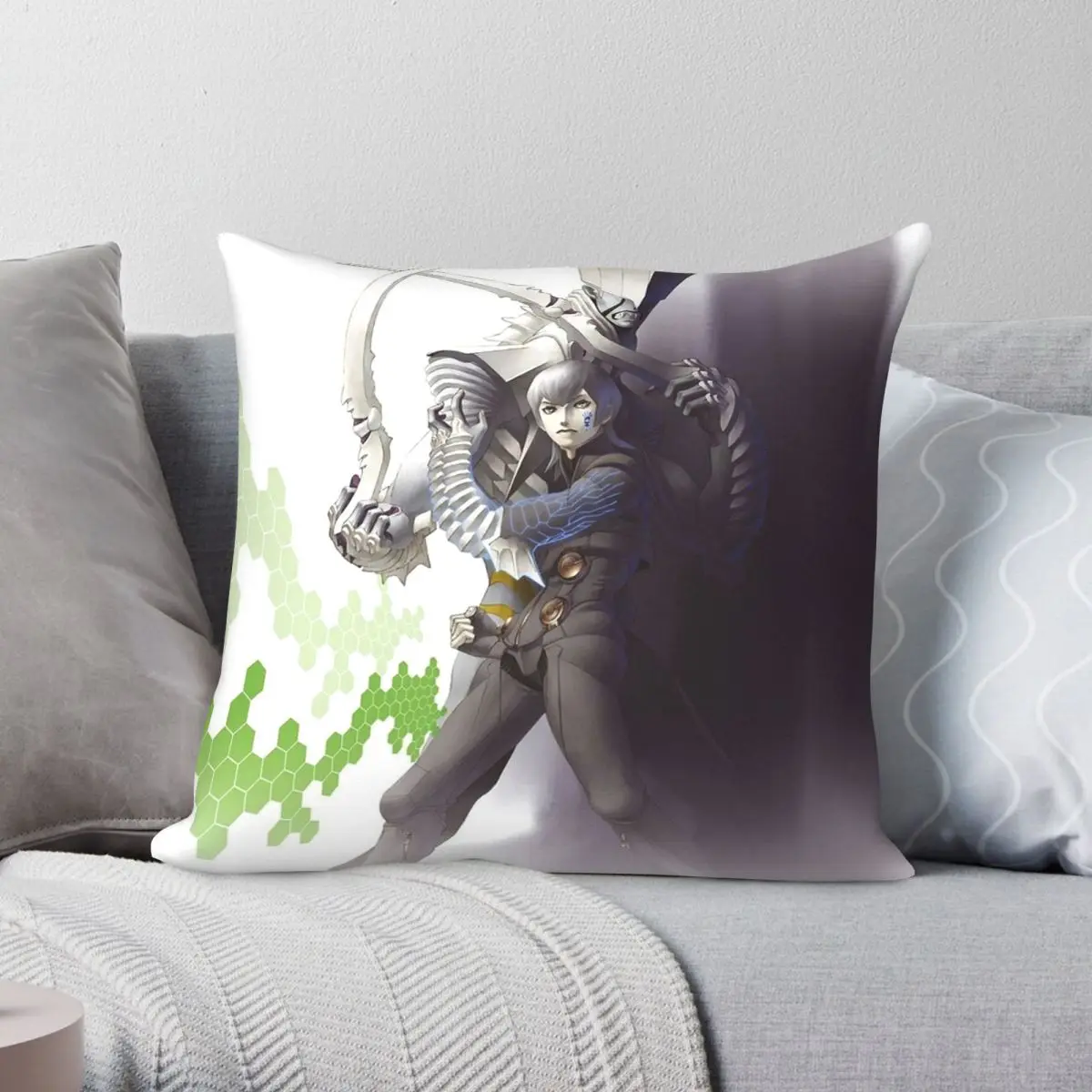 Digital Devil Saga Cover Art Pillowcase Polyester Linen Velvet Pattern Zip Decor Sofa Seater Cushion Cover Wholesale