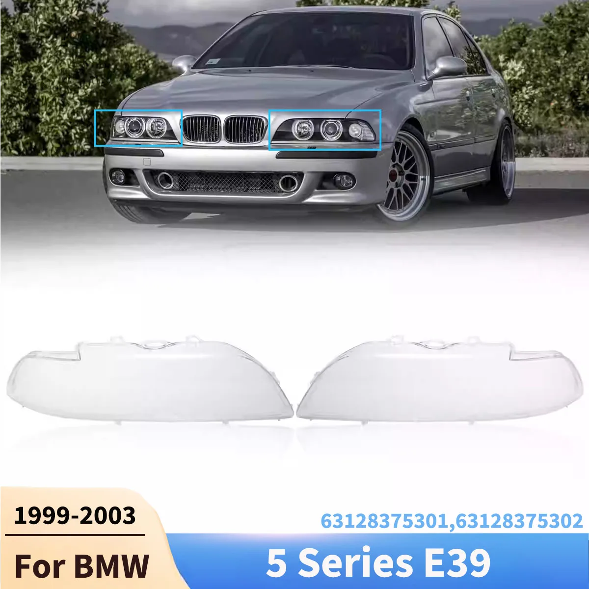 

Для BMW 5 серии E39 1999-2003 гг. Автомобильная фара, абажур, крышка, стеклянная линза, автомобильные фары, линзы, комплекты кузова, тюнинг