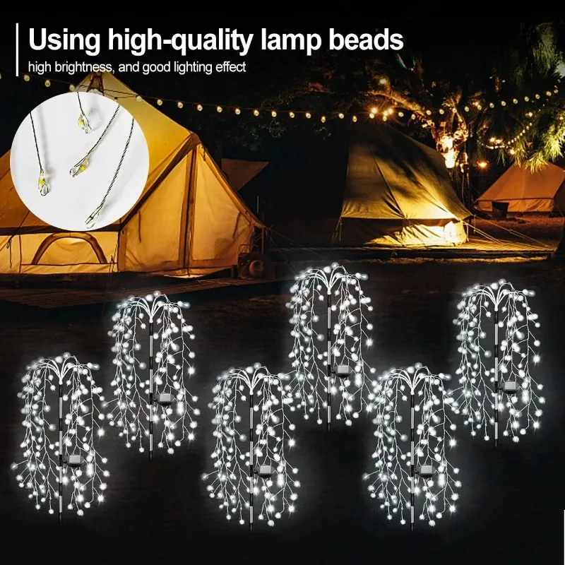 

Solar-Powered Garden Lights Outdoor Waterproof Firecracker Fireworks Lights for Patio Pathway Lawn Party Camping Decoration