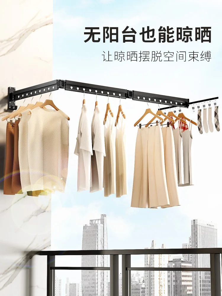 

Xilang Folding Clothes Hanger Wall Hanging Indoor and Outdoor Clothes Hanging Pole Household Balcony Invisible Clothes