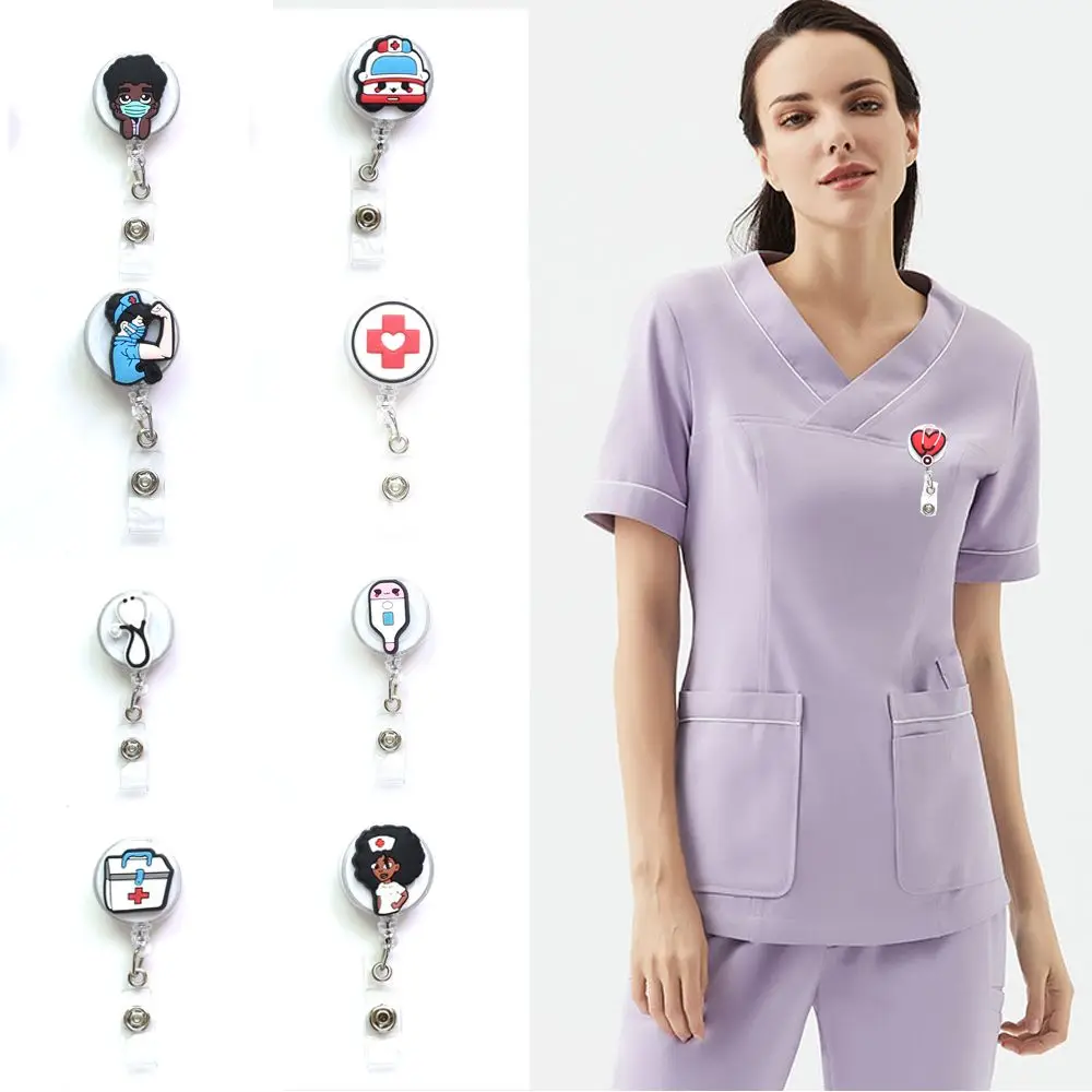Cute Portable  Treatment Practical Retractable Keychain Doctor Nurse Clip Badge Reel Clip ID Card Badge Holder
